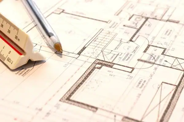 Image of architect Pontefract drawings